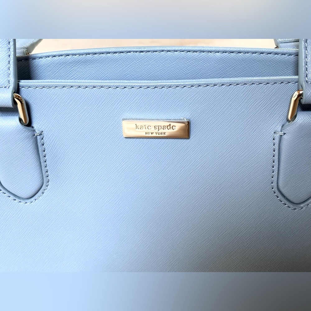 KATE SPADE New York Medium Dally Laurel Way Tote Bag in Cloud Cover Blue Leather - Picture 7 of 7